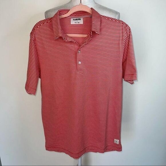 Linksoul Polo Shirt Mens Size Small S Tempus Fugit Dark Striped Golf Cotton - Picture 7 of 11